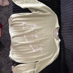 Urban Outfitters Light Green Skeleton Graphic Sweatshirt